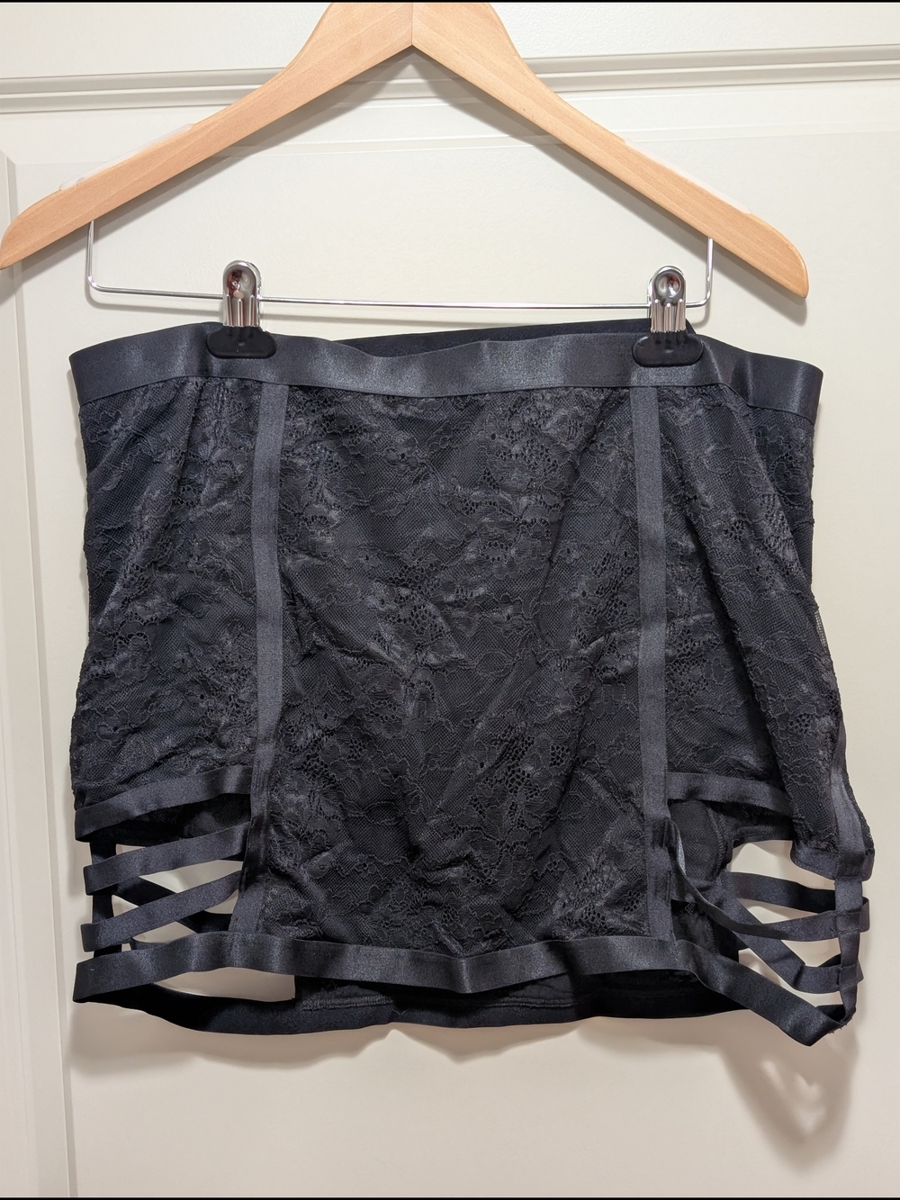 torrid Black Lace Strappy Lingerie Mini Skirt